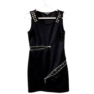 Rocawear Y2K Black Sequin Mini Dress Side Zip. Size small